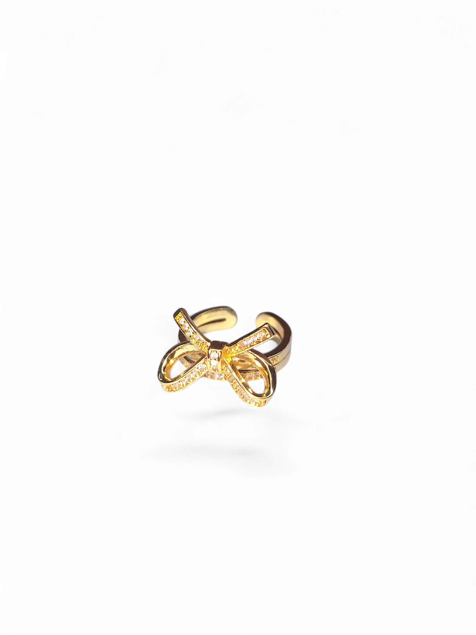 Sandhyora Demifine Gold Bow knot Ring