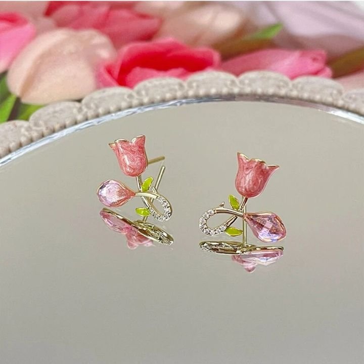 Tulip Korean Earrings Shade 2 - Image 3