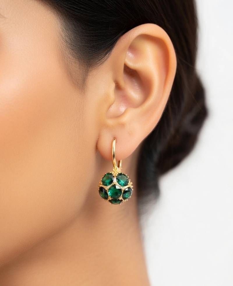 Emerald Luxe Crystal Drop Earrings - Image 5