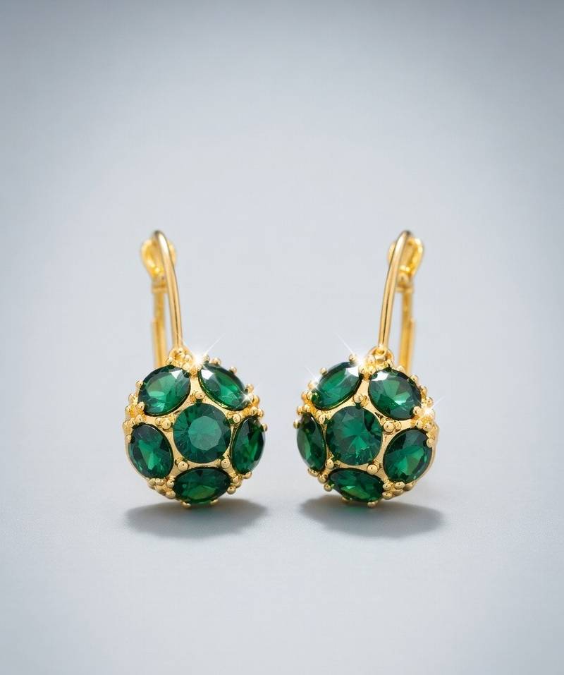 Emerald Luxe Crystal Drop Earrings