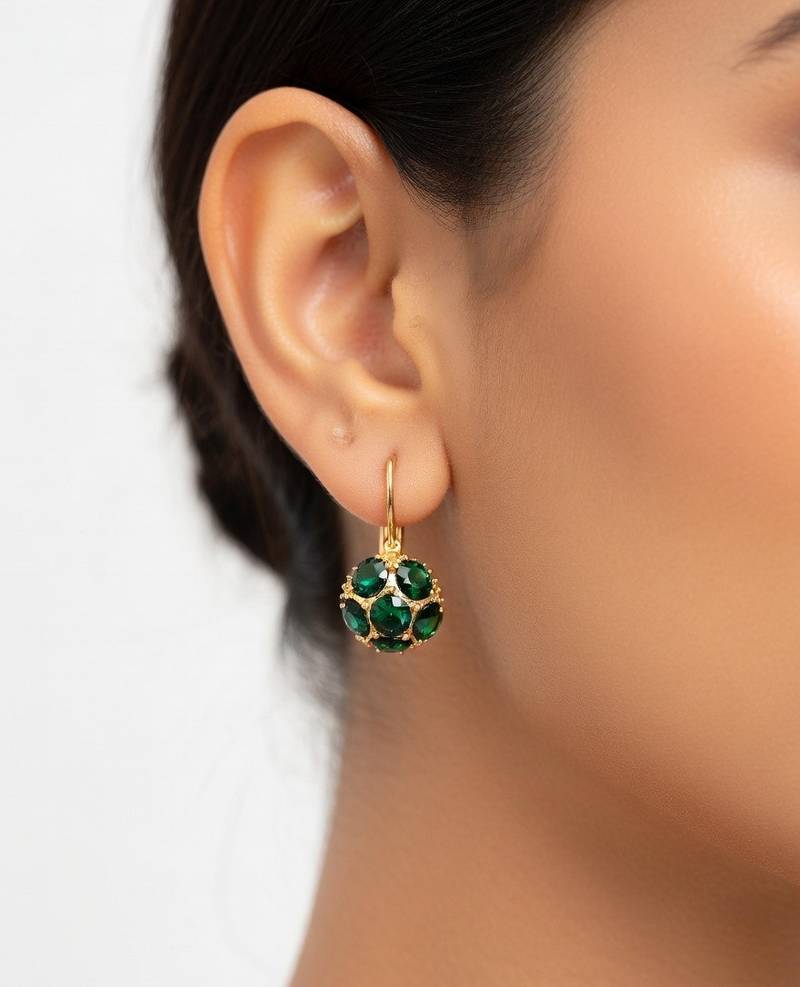 Emerald Luxe Crystal Drop Earrings - Image 4